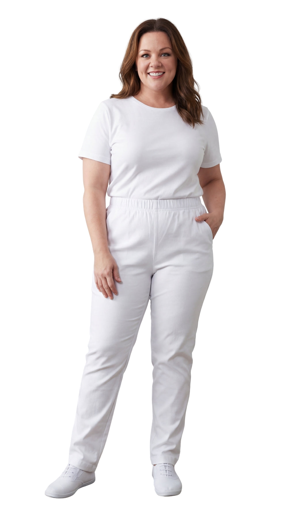 Women's Lightweight Pull-On Denim Jeans — Elastic Waist No Zipper 32