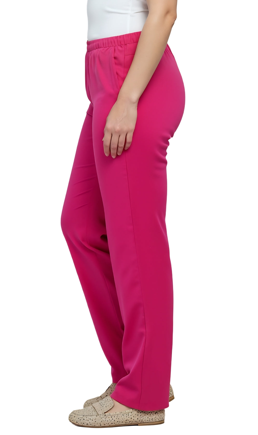 Women's Knit Pull on Pants - Cotton Blend with Flat Front waistband 14