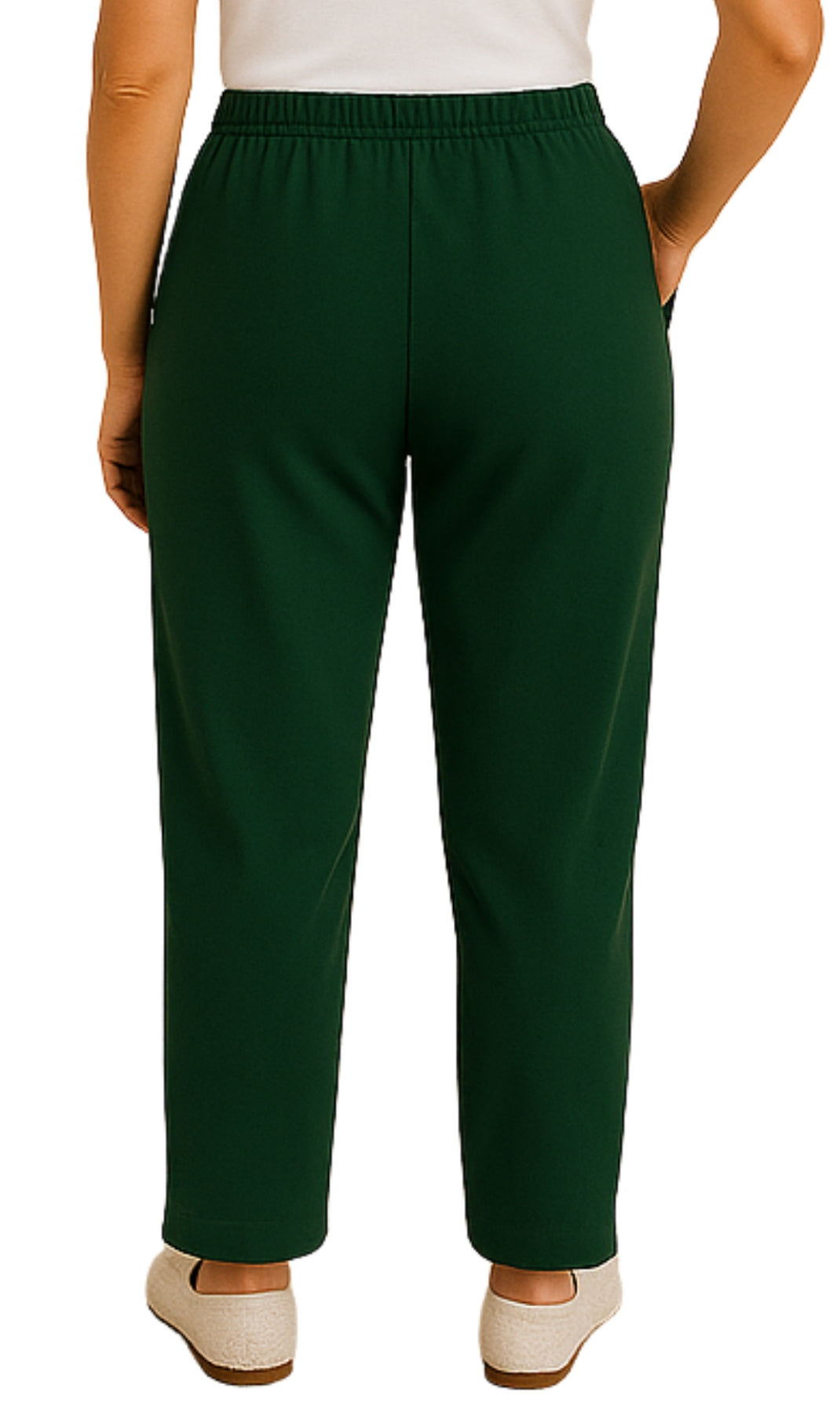 Women's Knit Pull on Pants - Cotton Blend with Flat Front waistband 46