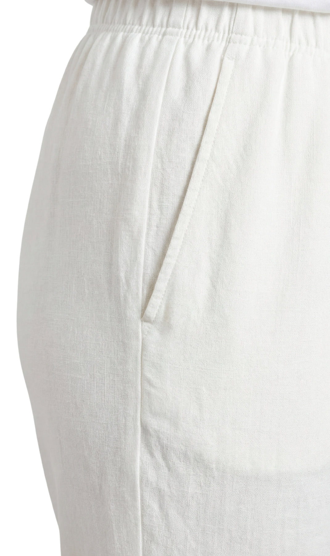 Turtle Bay New York Womens Classic Poly Knit Pants - Pull On Slacks with Elastic Waist white pocket