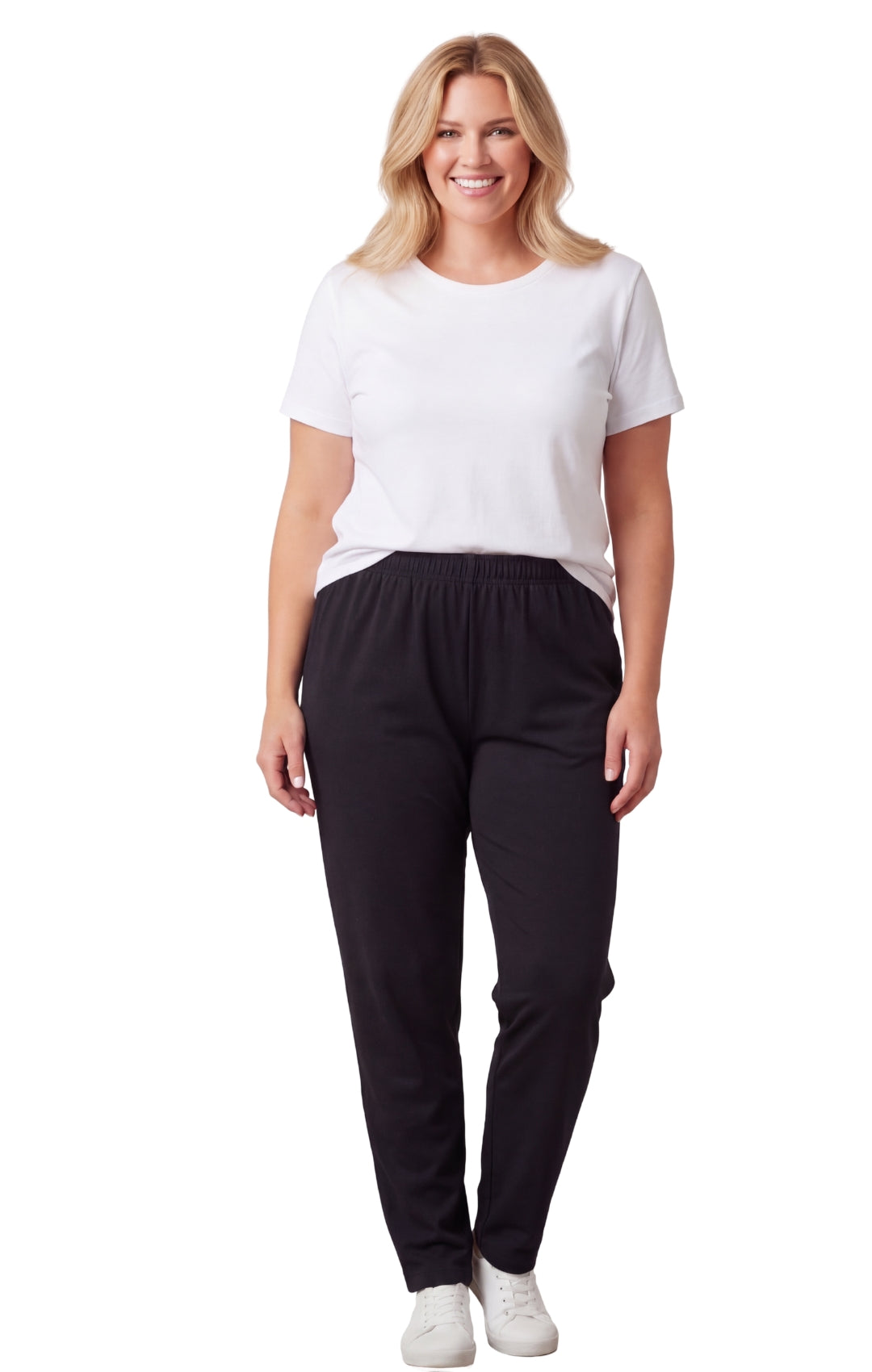 Women's Premium Cotton Stretch High-Waisted Black Leggings - Dressy Comfort in an Everyday Essential 4