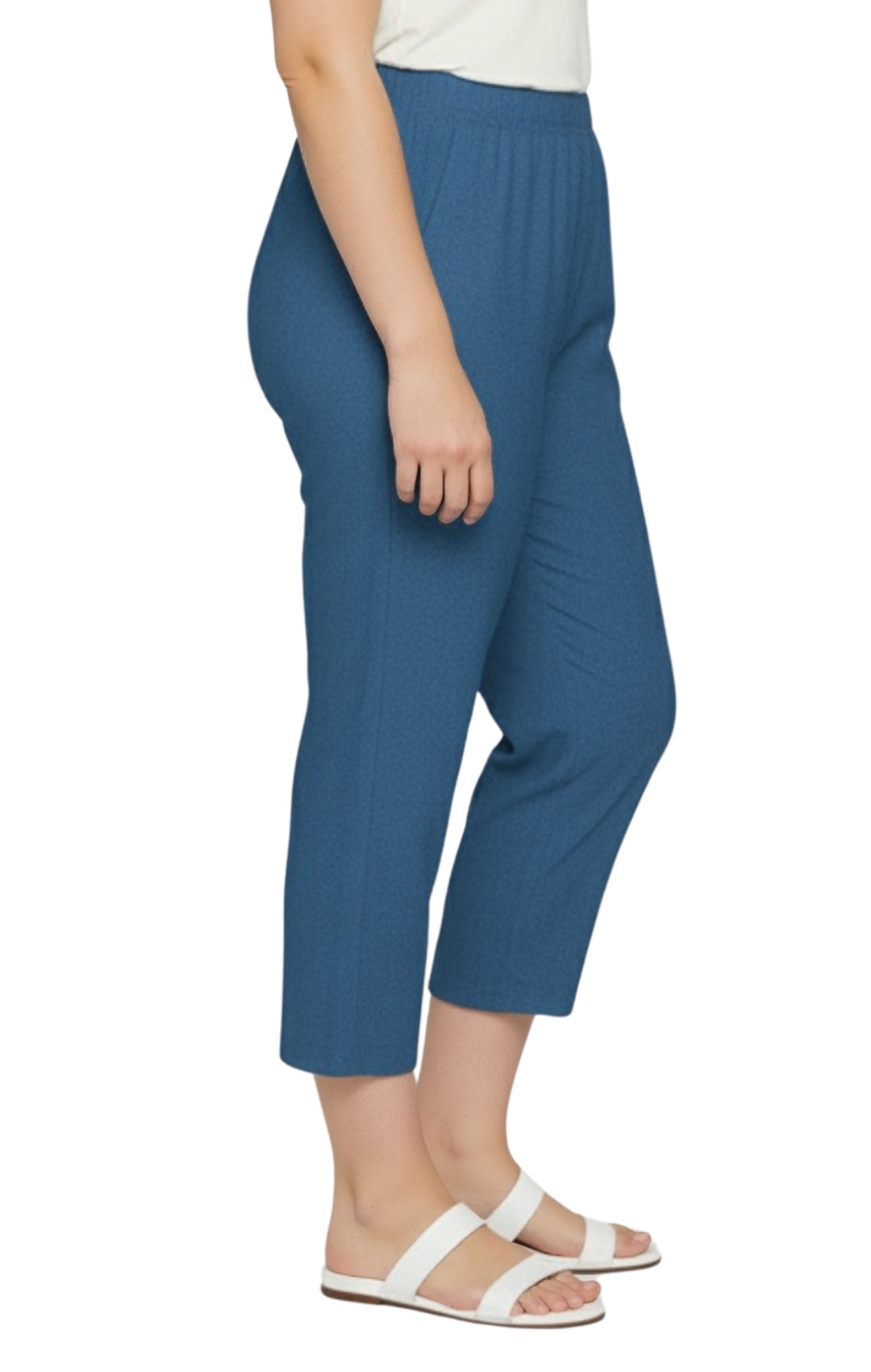 Turtle Bay New York Women’s Lightweight Stretch Denim Capri Pants – Comfortable Everyday Fit chambary side