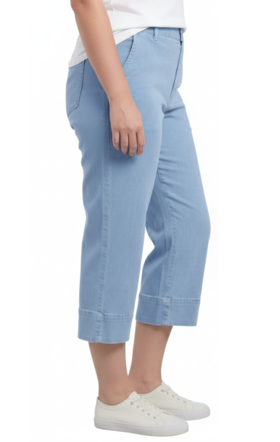 Women's Straight Leg Denim Capri Pants — Lightweight Cotton Blend 13