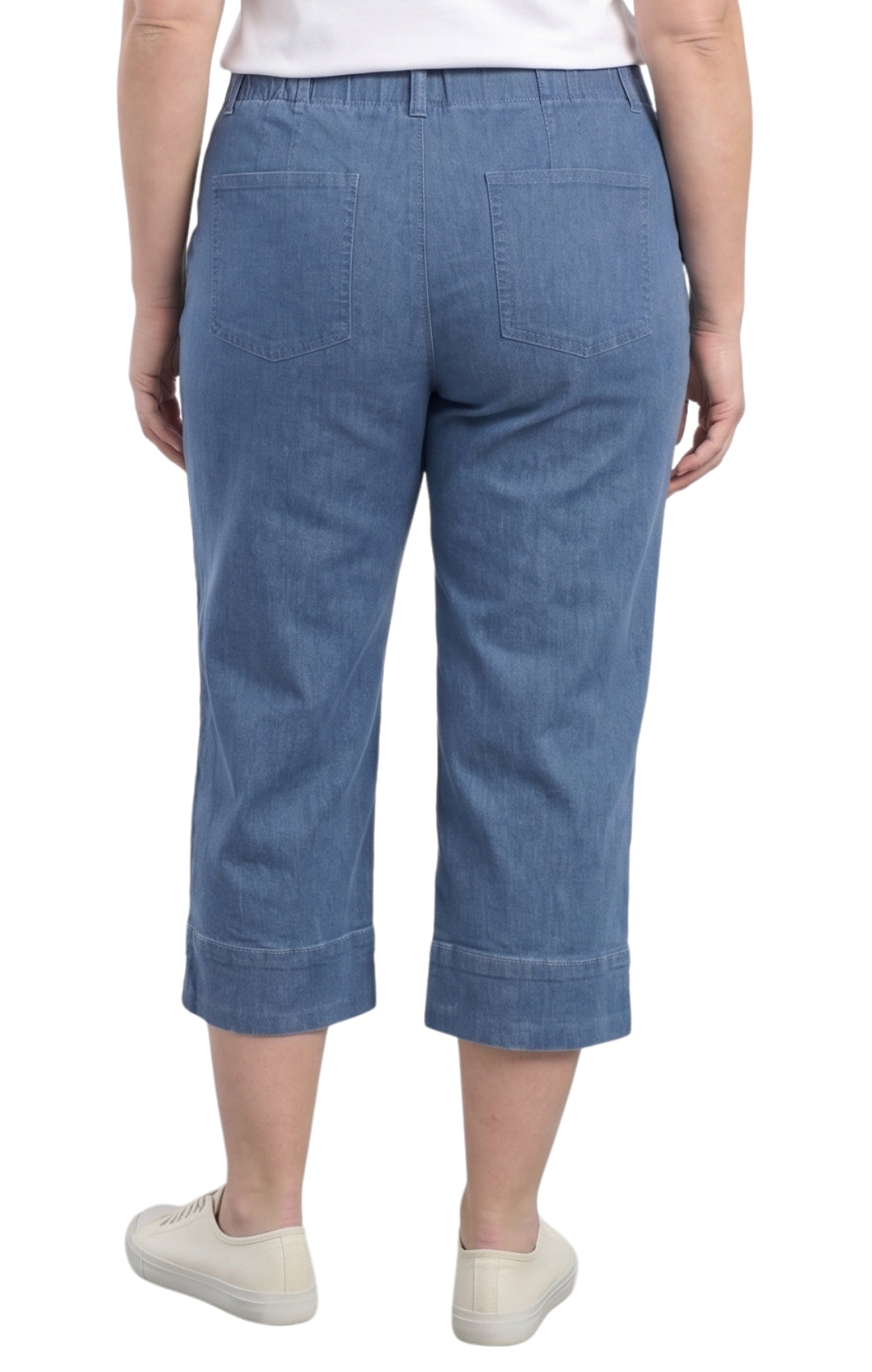 Women's Straight Leg Denim Capri Pants — Lightweight Cotton Blend 3