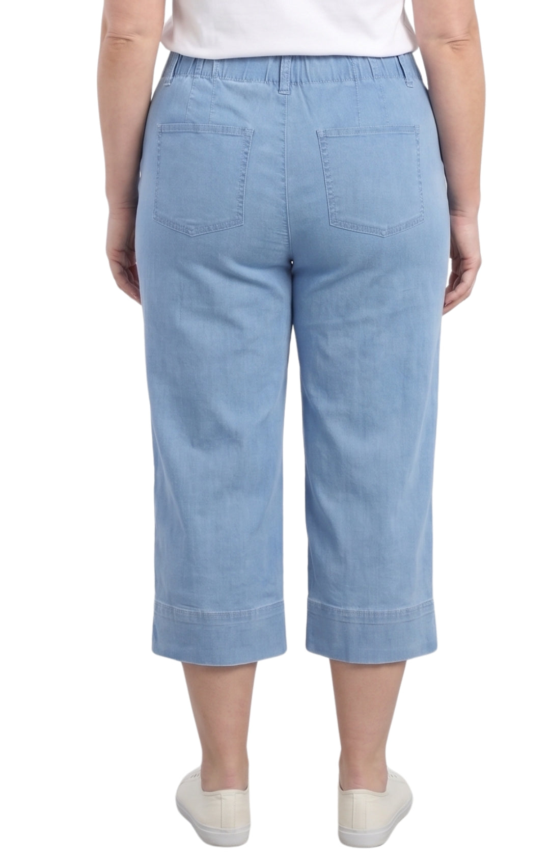 Women's Straight Leg Denim Capri Pants — Lightweight Cotton Blend 12