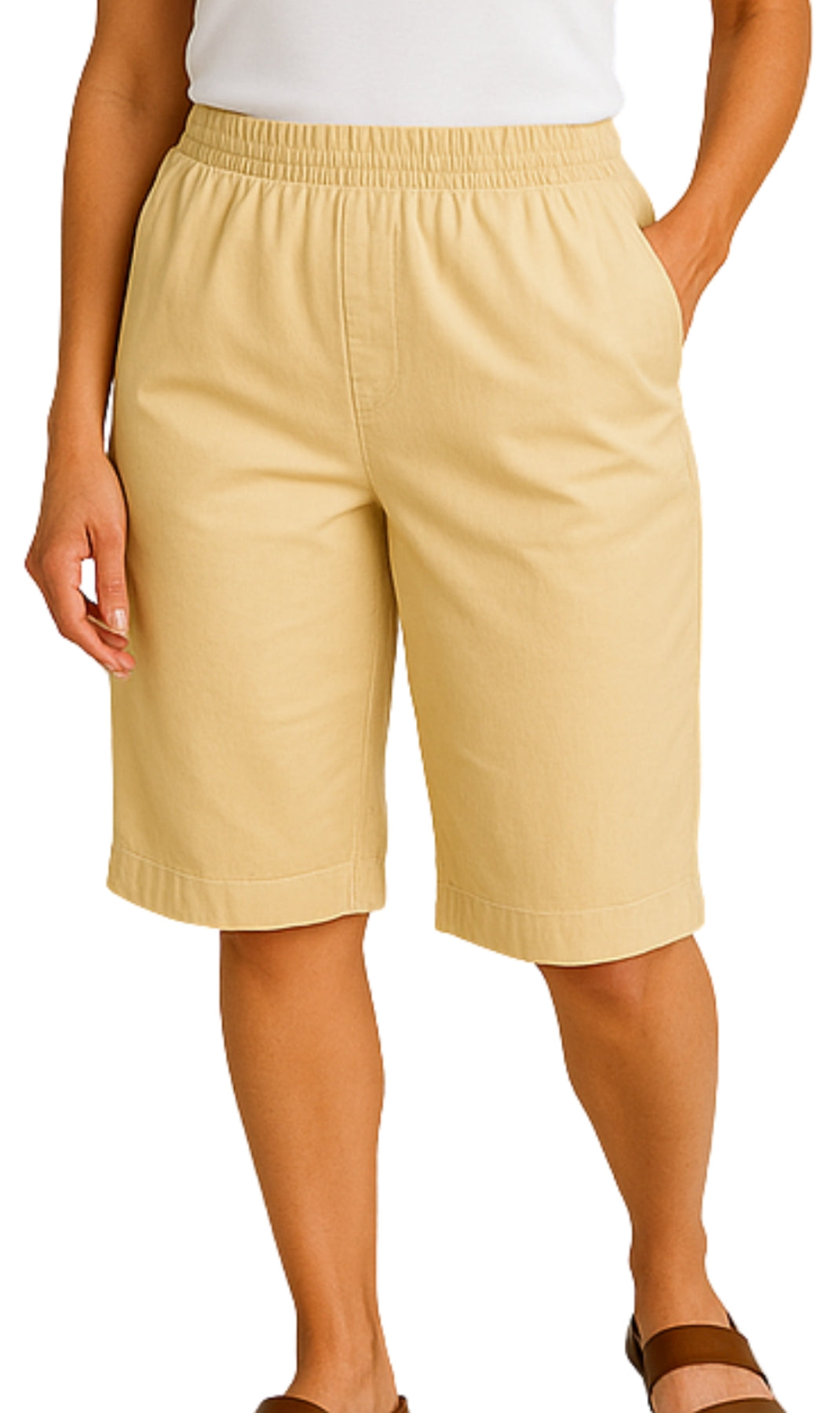 Women's Easy Pull on Bermuda Shorts in Denim and Twill 15