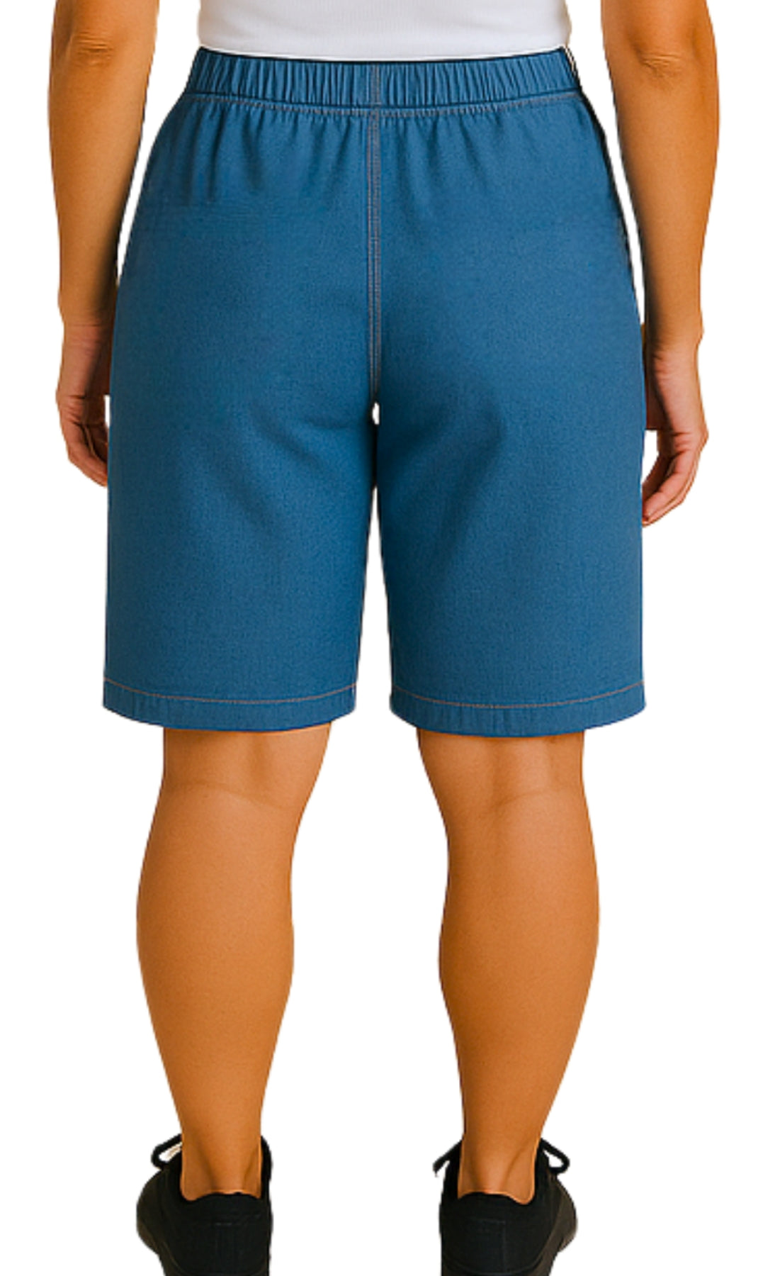 Women's Easy Pull on Bermuda Shorts in Denim and Twill 32