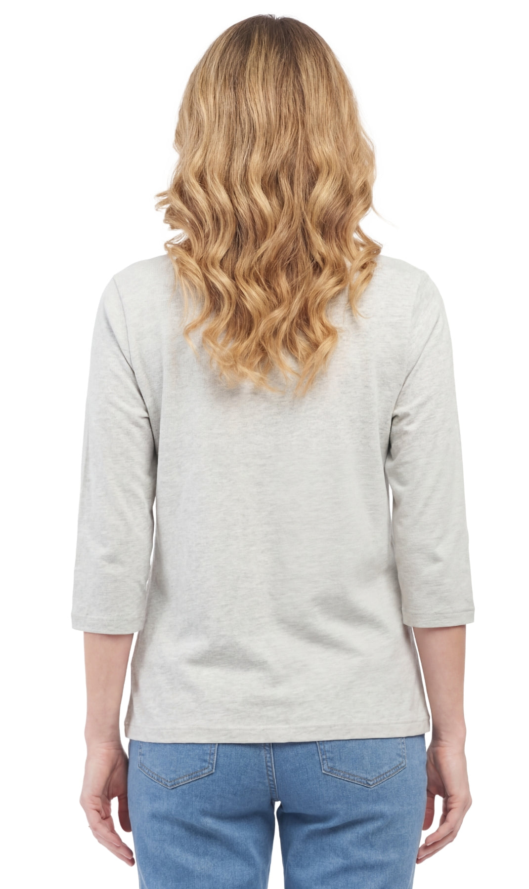 Women's 3/4 Sleeve Crew Neck Top – Comfortable Jer 31