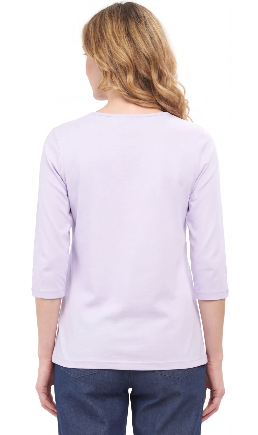 Women's 3/4 Sleeve Crew Neck Top – Comfortable Jer 19