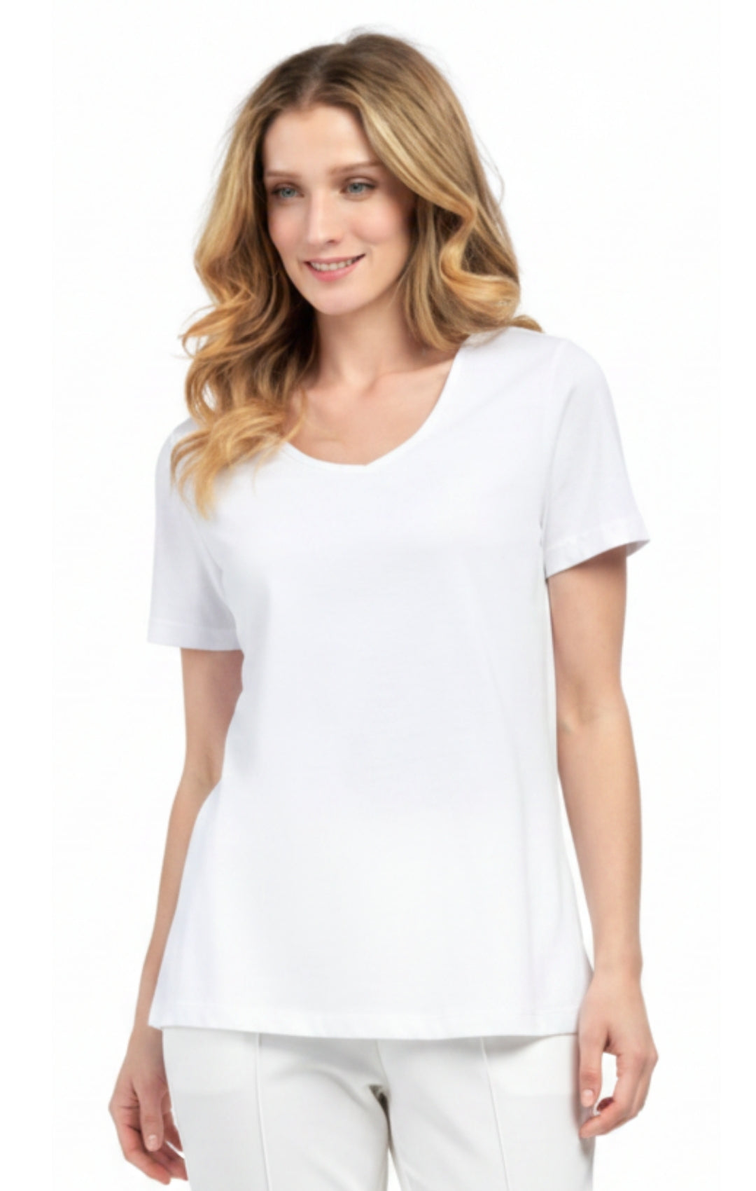 Women's Perfect Short-Sleeve V-Neck Tee Shirt - Cotton blend and Wrinkle Resistant 34