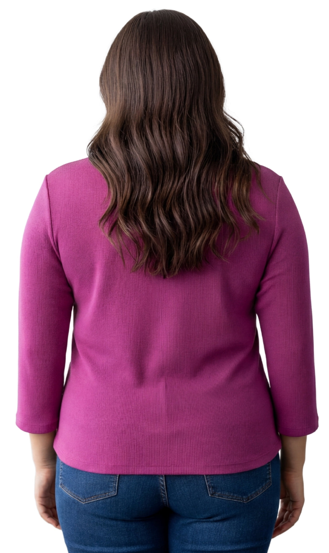 Women's Ribbed 3/4 Sleeve Crew Neck Cotton Top 10