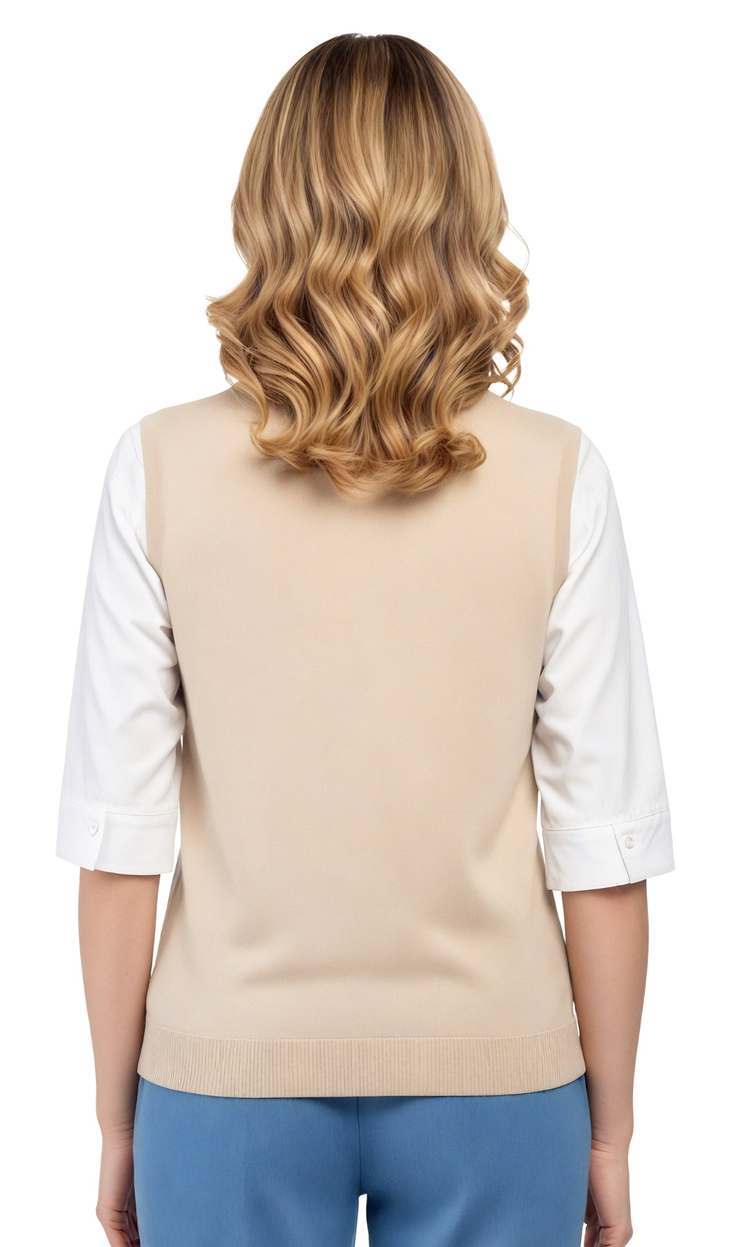 Women's Cable Knit Cardigan Sweater Vest — Button Front 22