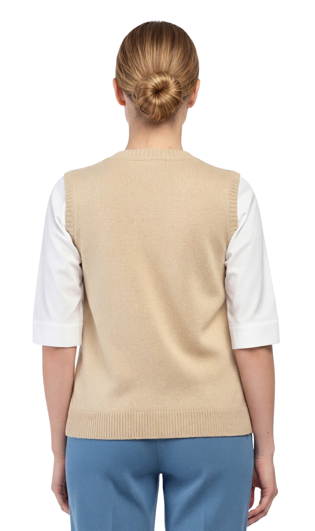 Women's Cable Knit Cardigan Sweater Vest — Button Front 19