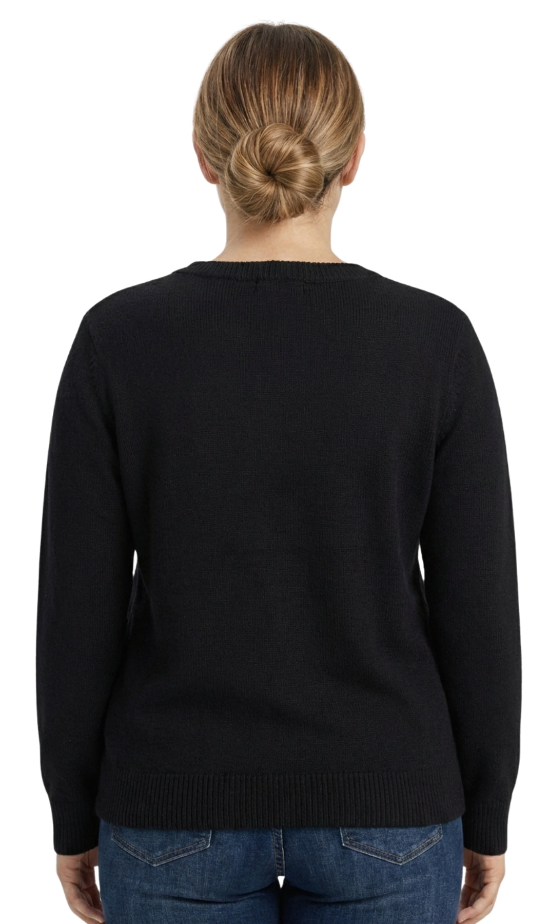 Women’s Cozy Long Sleeves Snowflake-Decorated Color Block Holiday Crewneck Sweater - Classy Christmas Pullover in 100% Soft Durable Acrylic 5