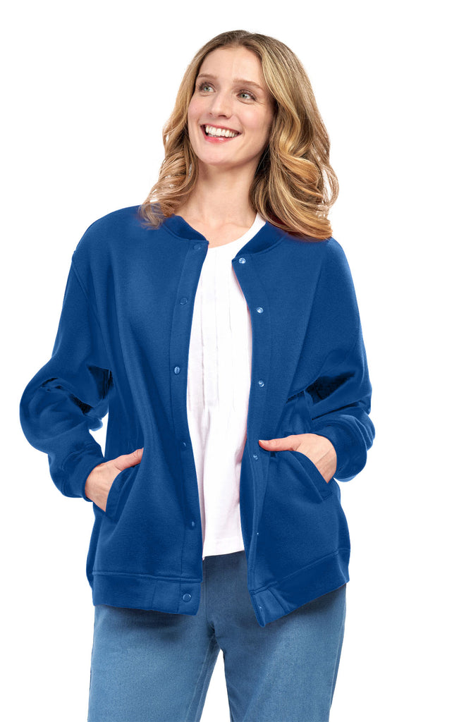 Women's Snap Up Jacket – Soft, Fleecy Lining for Three-Season Comfort