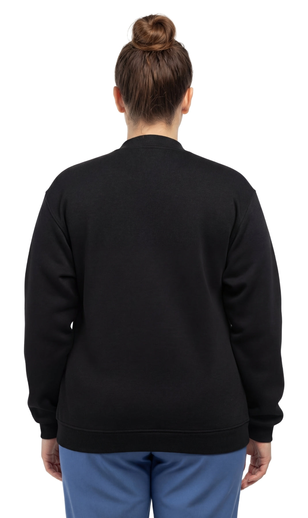 Turtle Bay New York Womens Snap Up Jacket - Soft, Fleecy Lining for Three-Season Comfort black back