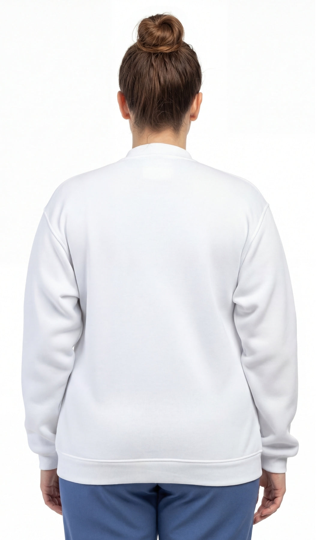 Turtle Bay New York Womens Snap Up Jacket - Soft, Fleecy Lining for Three-Season Comfort White back
