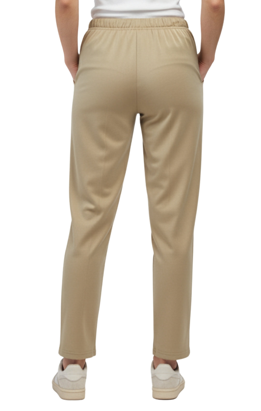 Womens Classic Poly Knit Pants - Pull On Slacks with Elastic Waist 12