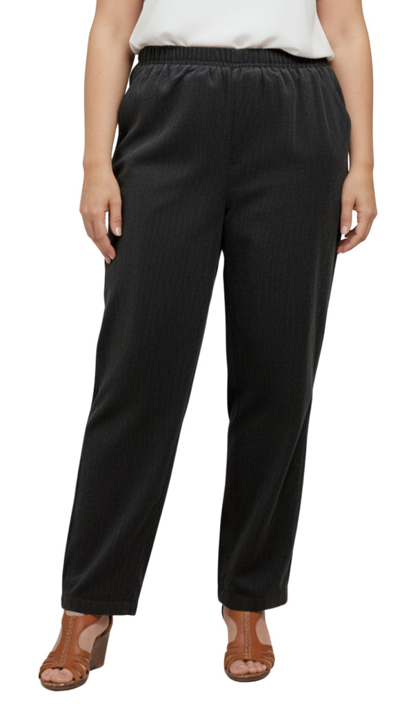 Womens Pull On Fine Wale Corduroy Pants with soft-covered elastic waist