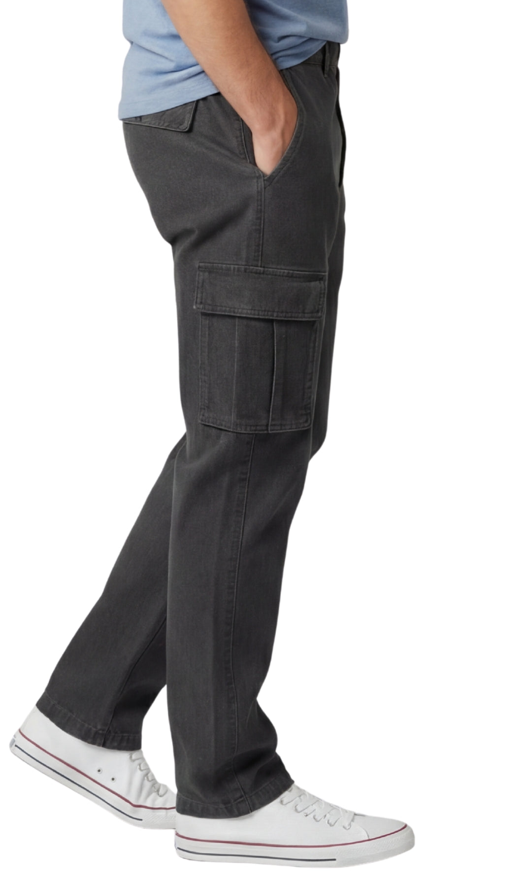 Men’s Double Cargo Pocket Pull-On Jeans – Rugged Cargo Pants in Cotton Blend Fabric 9