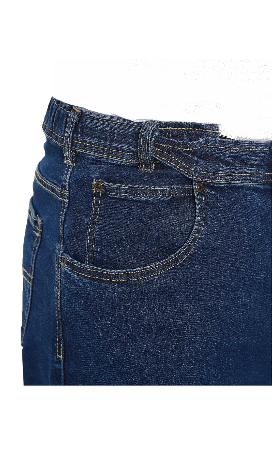 Mens Flex Waist Hidden Stretch Denim Jean - Med blue - Pocket -TURTLE BAY APPAREL