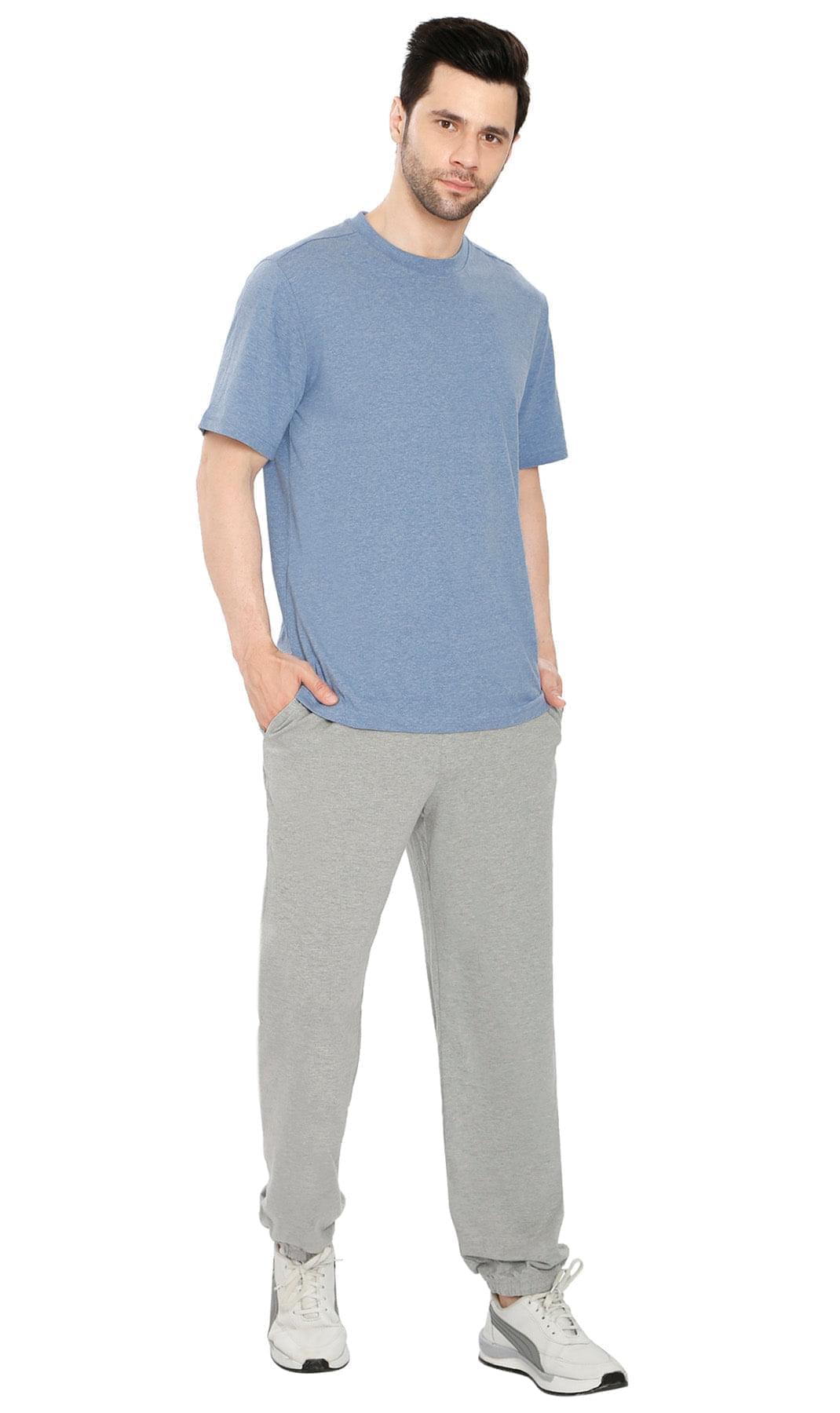 Men's Knit Pants - Pull On Elastic Waist for Effortless Dressing and Relaxed Comfort Grey Heather - Full -TURTLE BAY APPAREL