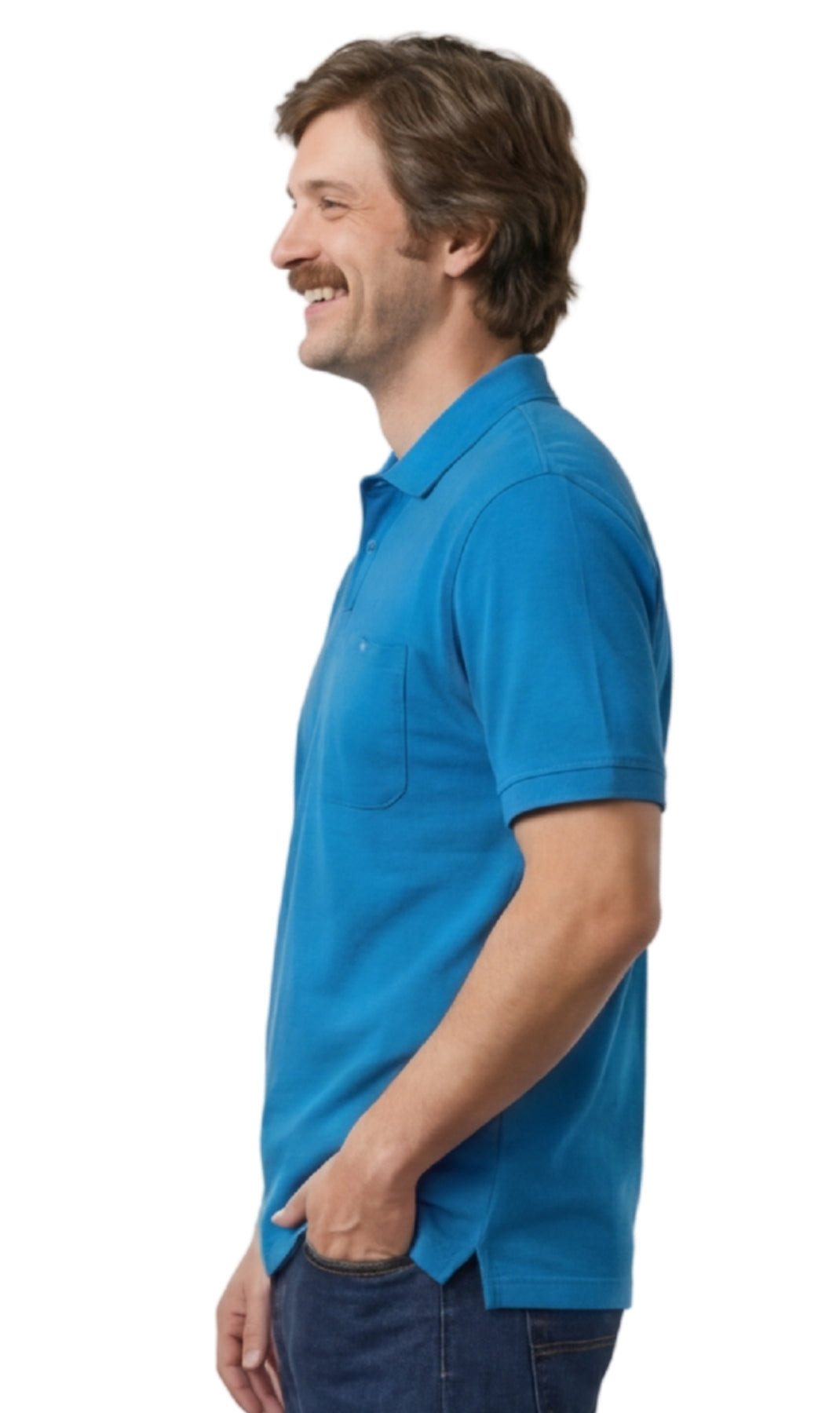 Mens Pique Knit Polo Aquamarine 20