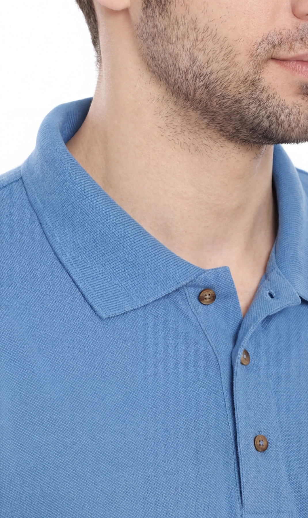 Men's Short Sleeve Pique Polo Shirt in Cotton Blend with Front Pocket 4