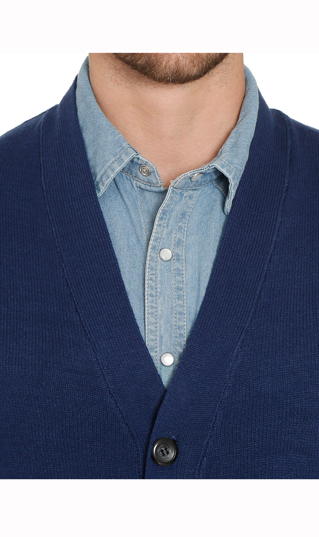 Turtle Bay Apparel Men's Cashmere-Like Button Front Flat Knit Sweater Vest – Navy