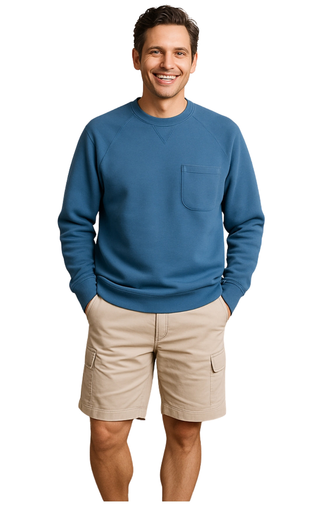 Mens 3-Pocket Fleece Sweatshirt with Raglan Seams, Chest Pocket and Tagless Neck 14