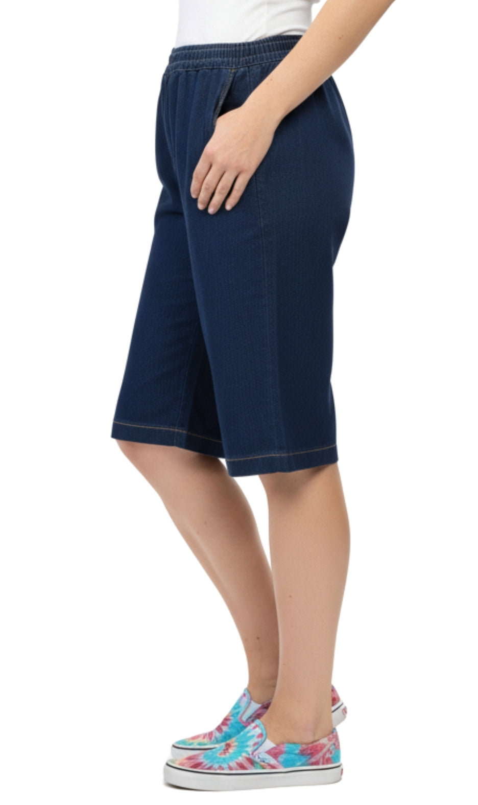 Women's Easy Pull-On Bermuda Shorts in Denim and Twill 3
