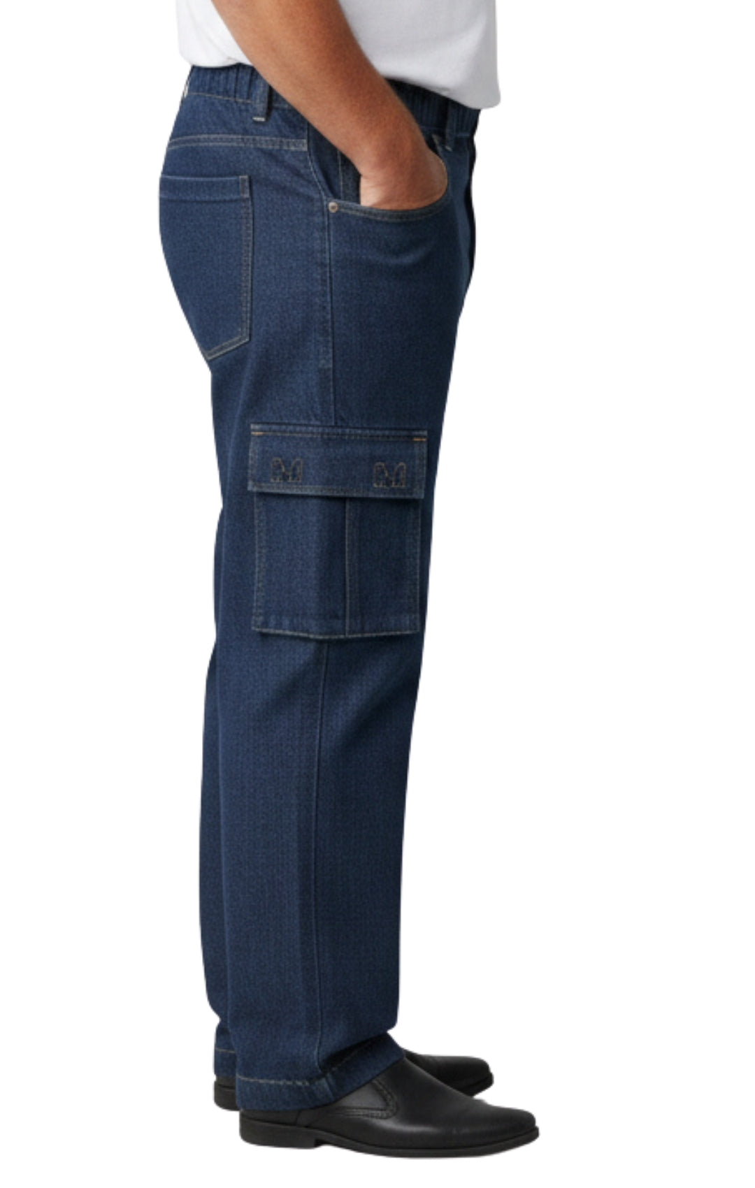 Turtle Bay Apparel Men's Lightweight Double Cargo Pocket Pull-On Jeans