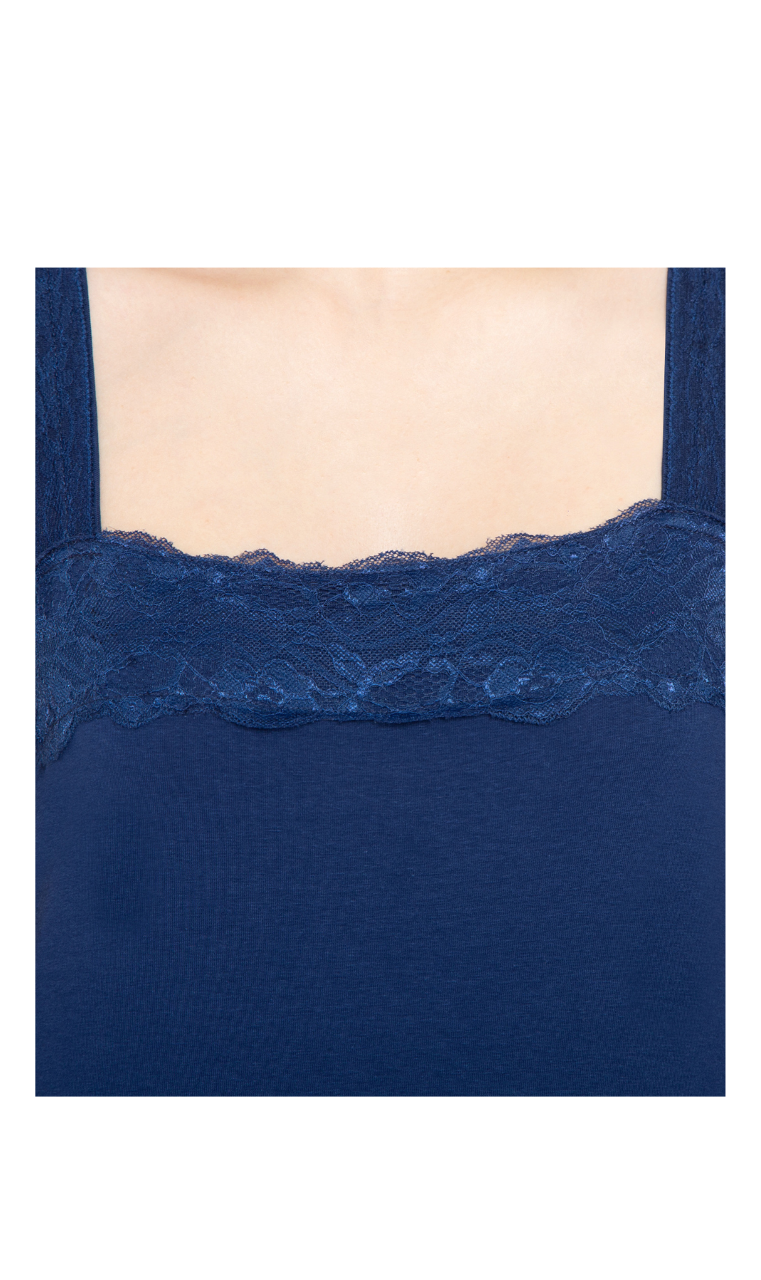 Women's Lacey Trim Cotton Blend Tank Top 24