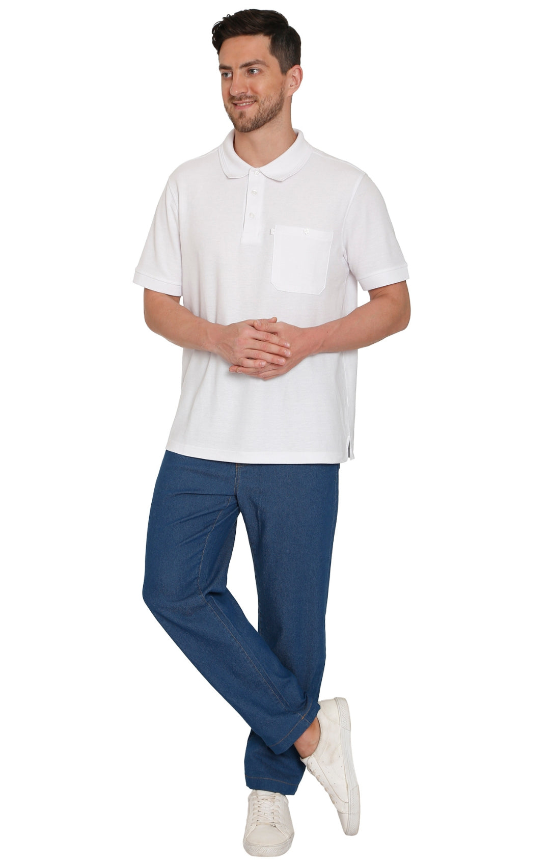 Men's Casual Elastic Waist Denim & Twill Pull on Jeans Pants 28