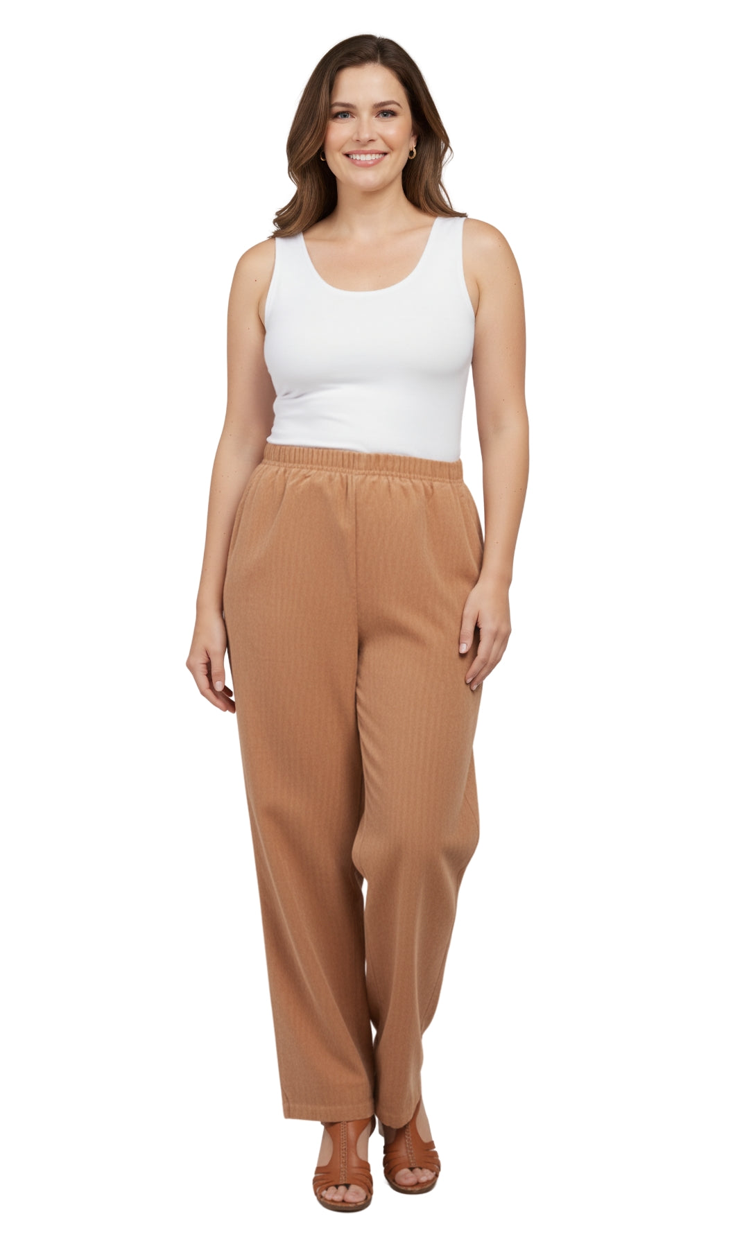 Womens Pull On Fine Wale Corduroy Pants with soft-covered elastic waist 7