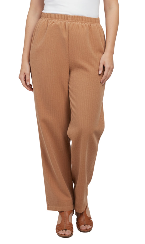 Womens Pull On Fine Wale Corduroy Pants with soft-covered elastic waist