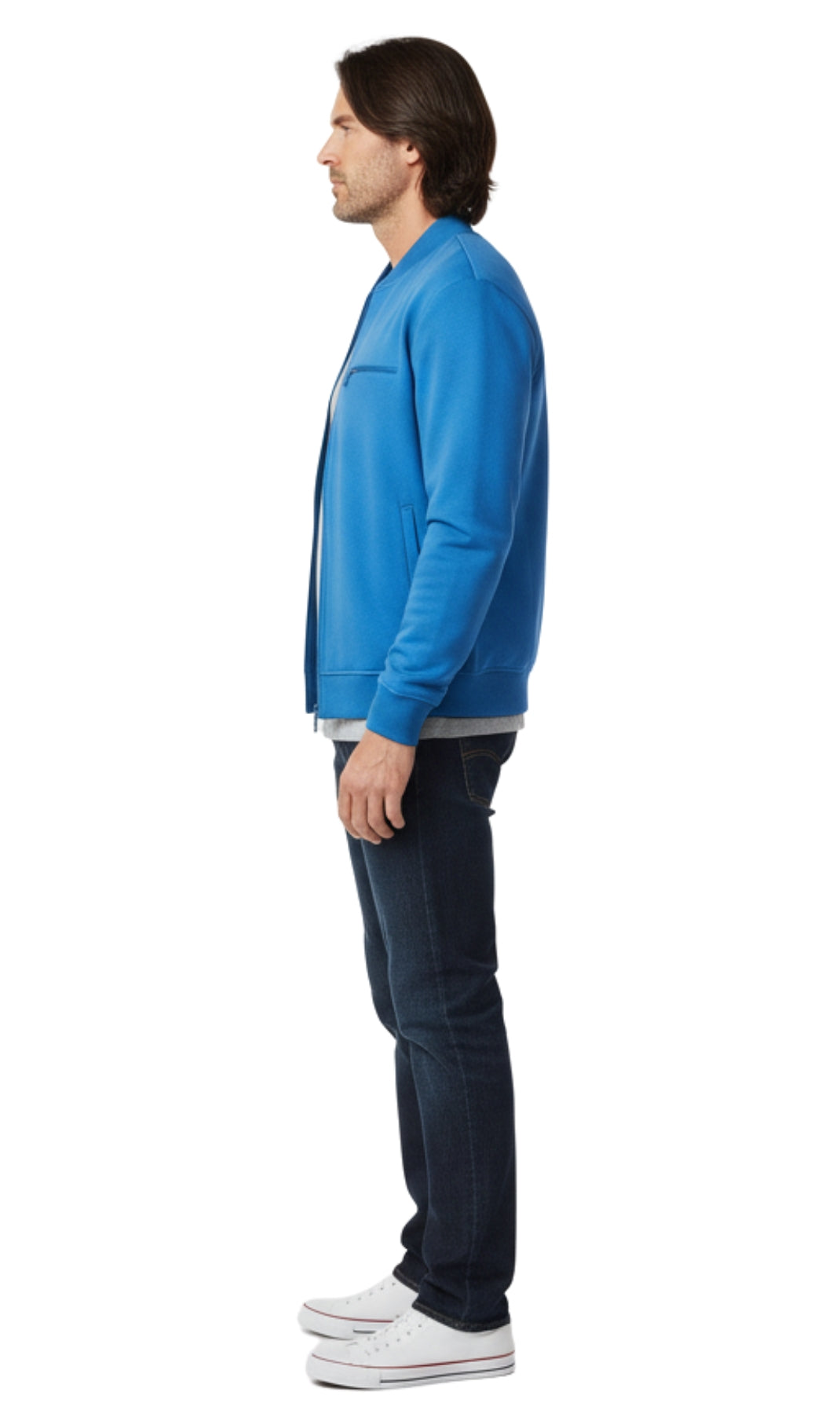 Men's Classic Zip-Up Baseball Fleece Jacket in Lightweight Cotton Blend Fabric with Sporty Edge 6