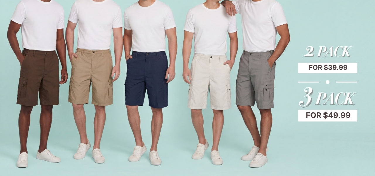 Turtle Bay New York Men's_Cargo_Shorts multipacks combo pack