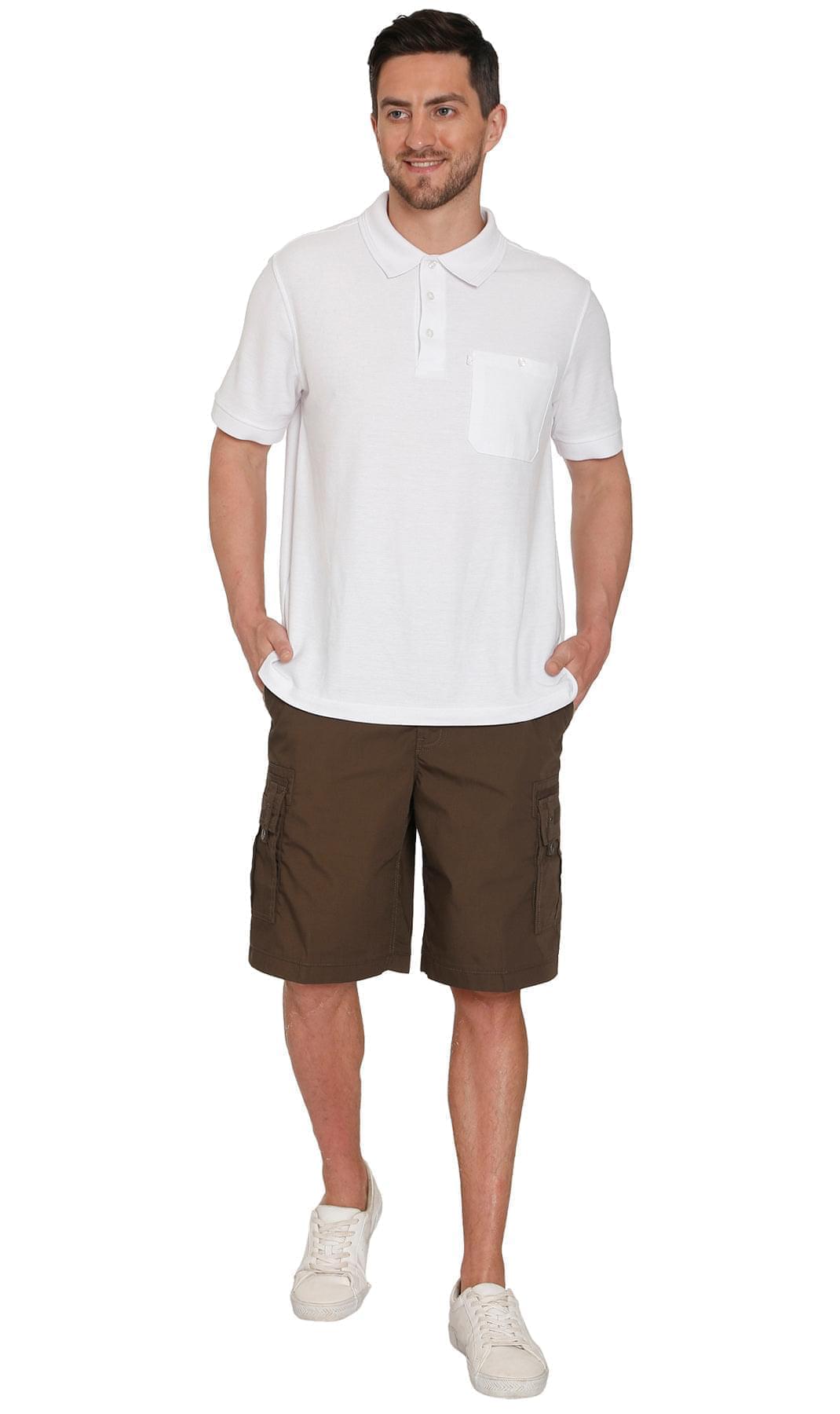 Men's Elastic Waist Cargo Shorts - Comfort and Functionality for Any Adventure Brown - Full - TURTLE BAY APPAREL