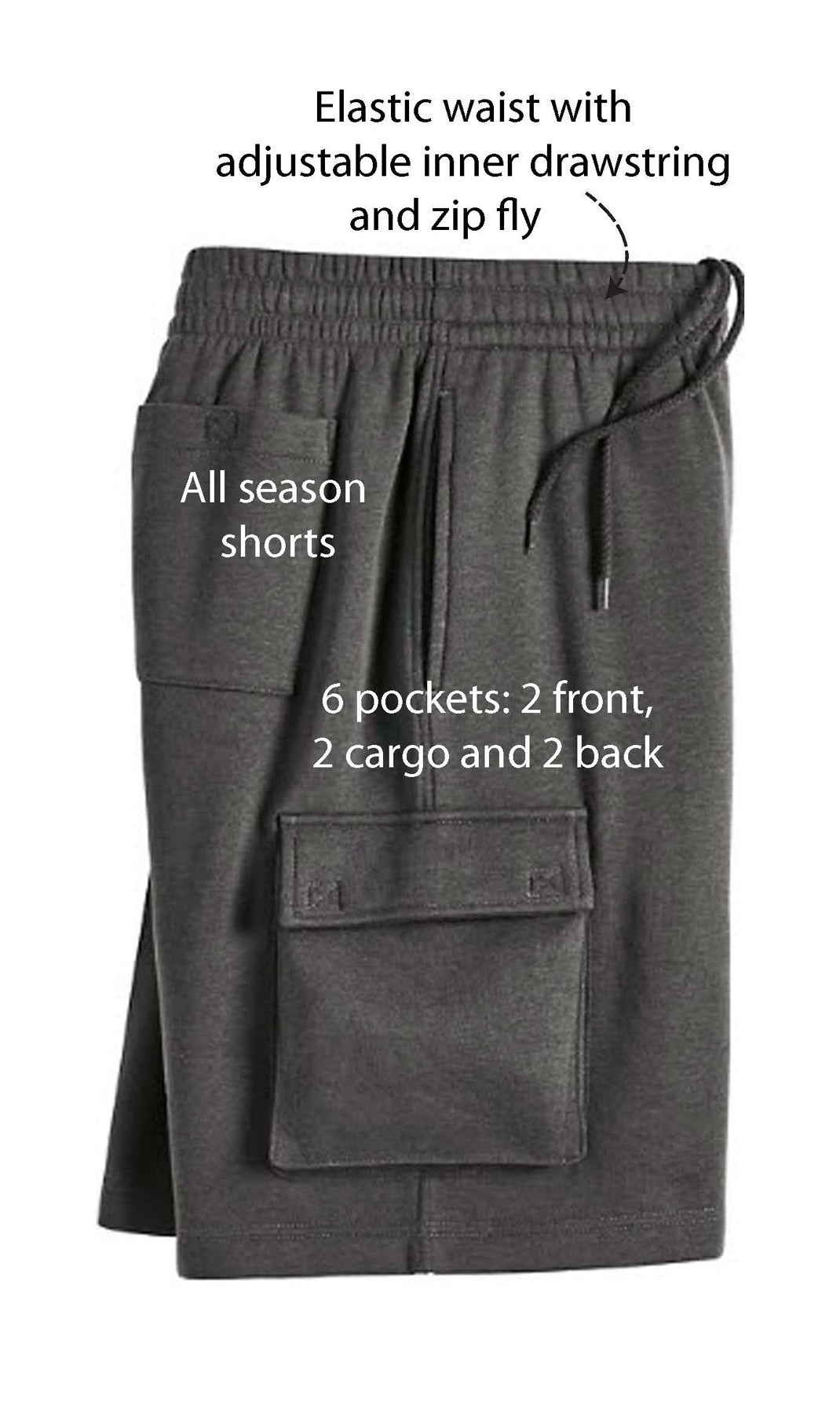 Men's Fleece Cargo Shorts_FLAT LAY