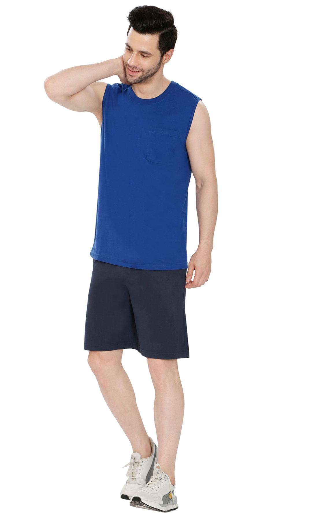 Mens Knit Shorts - Navy - Full - TURTLE BAY APPAREL