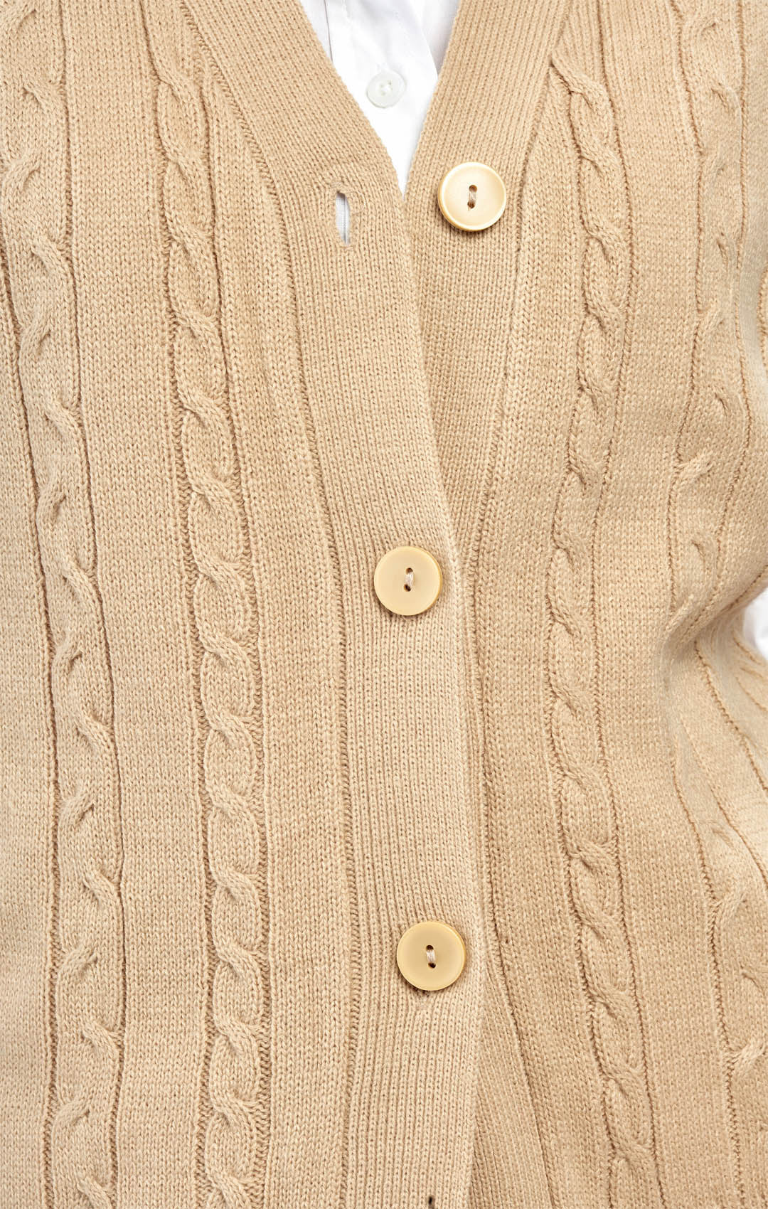 Women's Cable Knit Cardigan Sweater Vest — Button Front 24