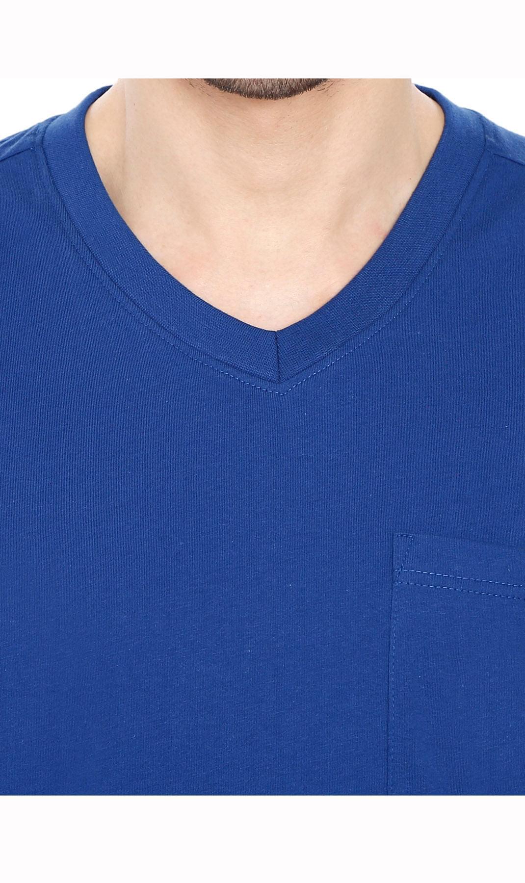 Men's V-Neck T-Shirt with Pocket ÔÇô The Dressier Tee - Royal - Neck -TURTLE BAY APPAREL