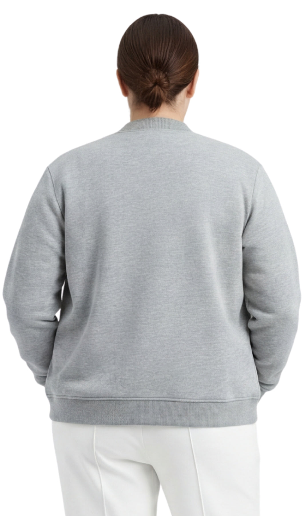 Turtle Bay New York Womens Snap Up Jacket - Soft, Fleecy Lining for Three-Season Comfort grey heather back