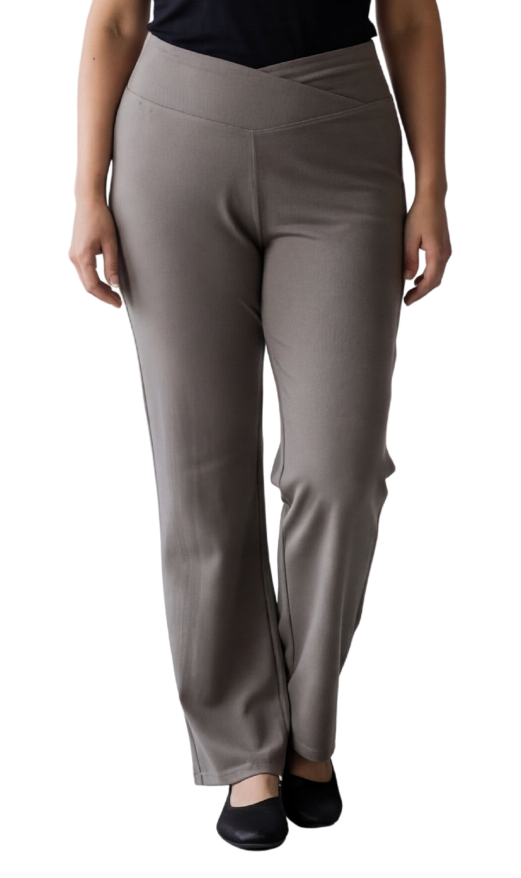 Women's Pull-on Cotton Stretch Bootcut Flare Leggings with a Crossover waistband 12