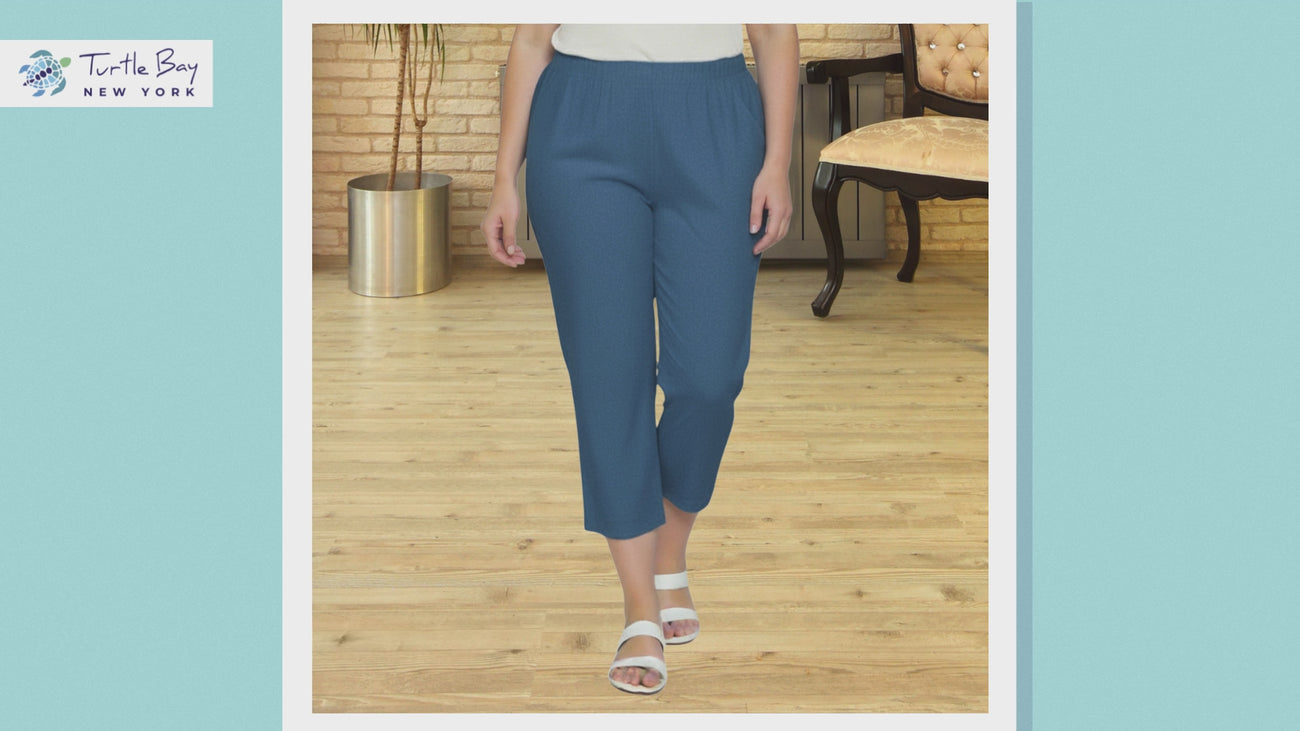 Turtle Bay New York Women’s Lightweight Stretch Denim Capri Pants – Comfortable Everyday Fit product details